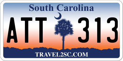 SC license plate ATT313