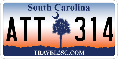 SC license plate ATT314