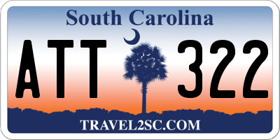 SC license plate ATT322