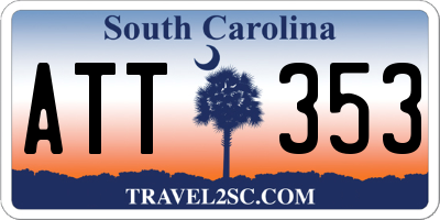 SC license plate ATT353