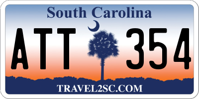 SC license plate ATT354