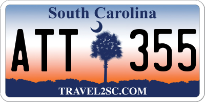SC license plate ATT355