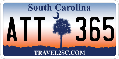 SC license plate ATT365