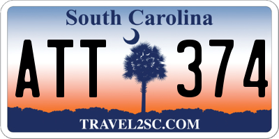 SC license plate ATT374