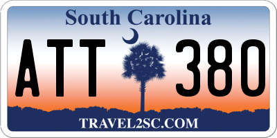 SC license plate ATT380