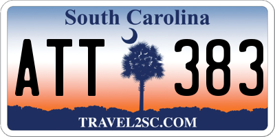 SC license plate ATT383