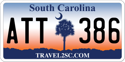 SC license plate ATT386