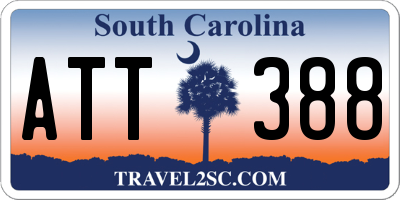 SC license plate ATT388