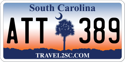 SC license plate ATT389