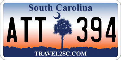 SC license plate ATT394