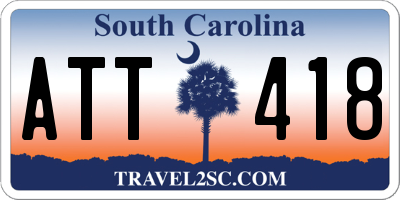 SC license plate ATT418