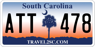SC license plate ATT478