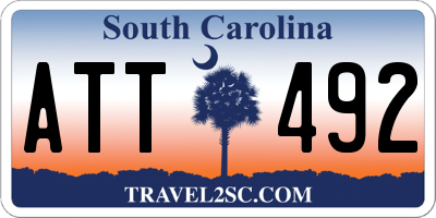 SC license plate ATT492