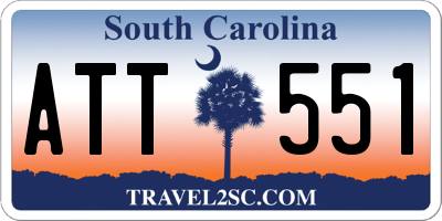 SC license plate ATT551
