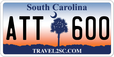 SC license plate ATT600