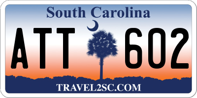 SC license plate ATT602