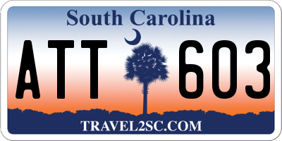 SC license plate ATT603
