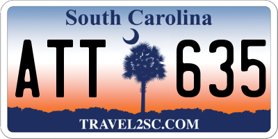 SC license plate ATT635