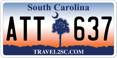 SC license plate ATT637