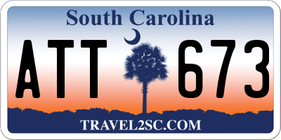 SC license plate ATT673