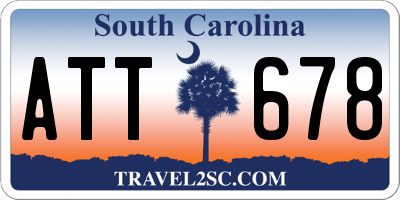 SC license plate ATT678
