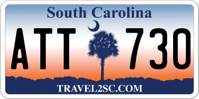 SC license plate ATT730