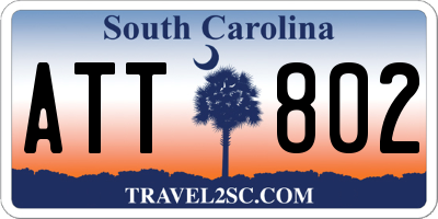 SC license plate ATT802