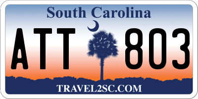SC license plate ATT803