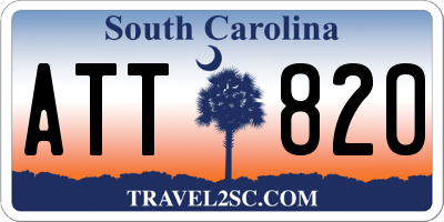 SC license plate ATT820