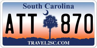 SC license plate ATT870