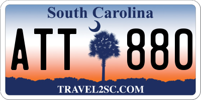 SC license plate ATT880