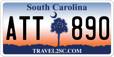 SC license plate ATT890