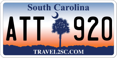 SC license plate ATT920