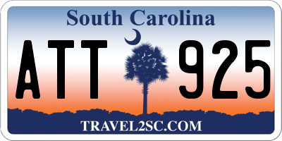 SC license plate ATT925