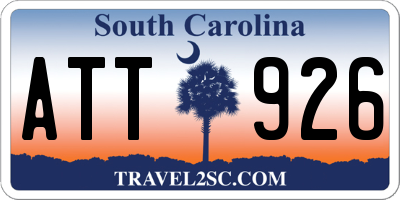 SC license plate ATT926