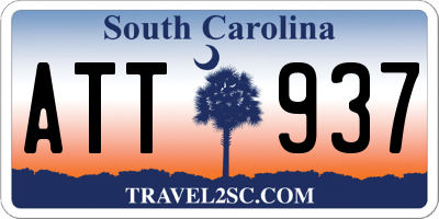 SC license plate ATT937
