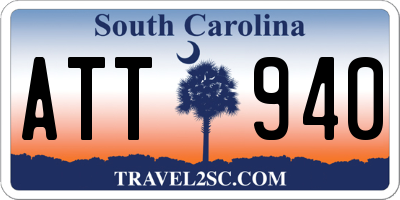 SC license plate ATT940