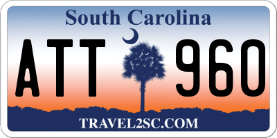 SC license plate ATT960