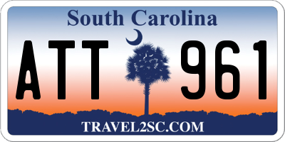 SC license plate ATT961