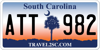 SC license plate ATT982
