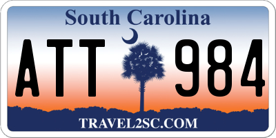 SC license plate ATT984