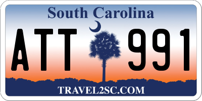 SC license plate ATT991