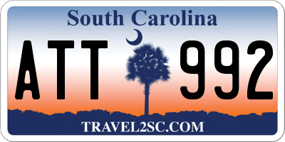 SC license plate ATT992