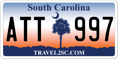 SC license plate ATT997