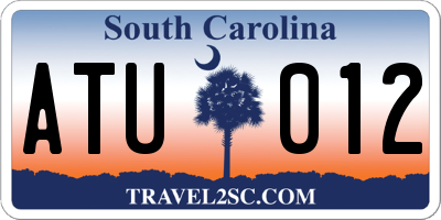 SC license plate ATU012