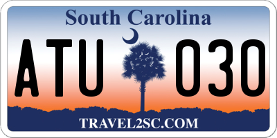 SC license plate ATU030