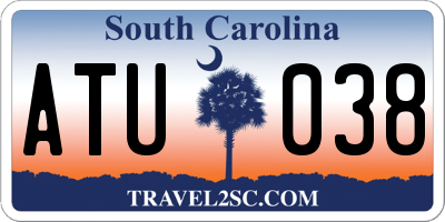 SC license plate ATU038