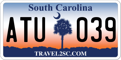 SC license plate ATU039