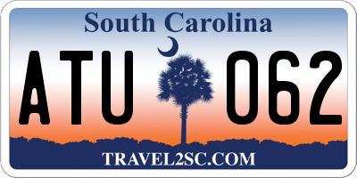 SC license plate ATU062