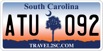 SC license plate ATU092